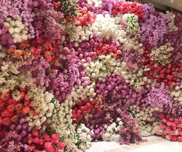 Exotic Mixed Flower Wall with 3D Effect